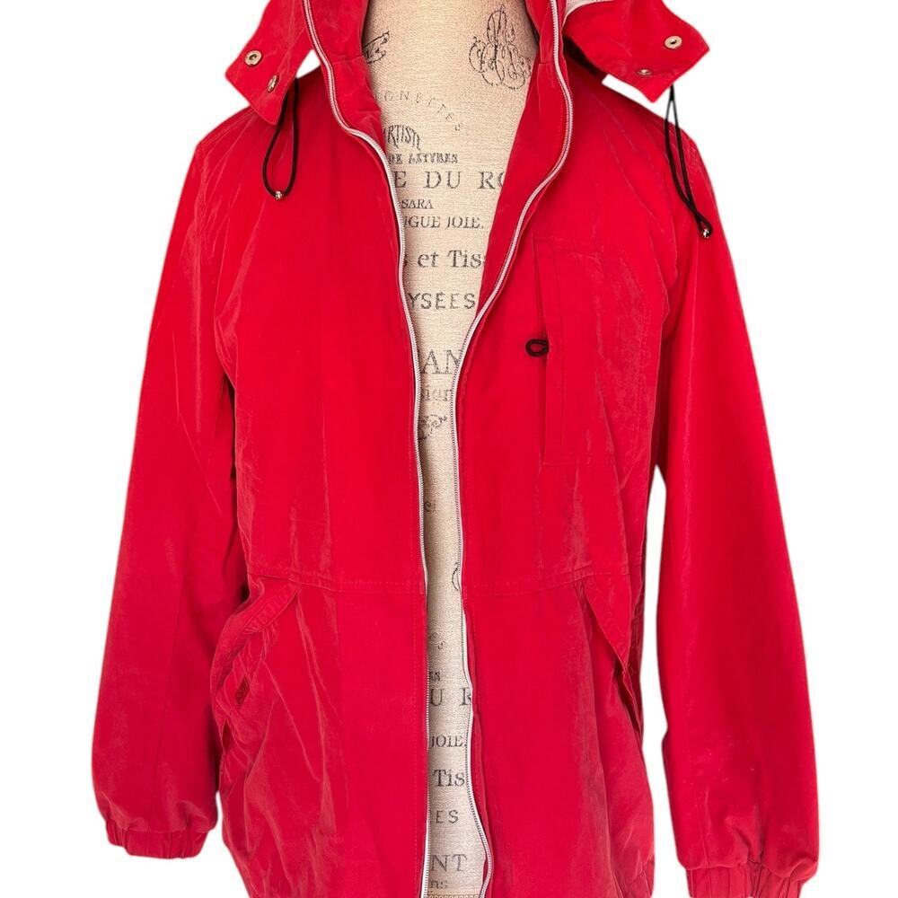 Giacca Sport fuchsia windbreaker and rain coat. Removeable hood, zip up size M - Picture 7 of 9